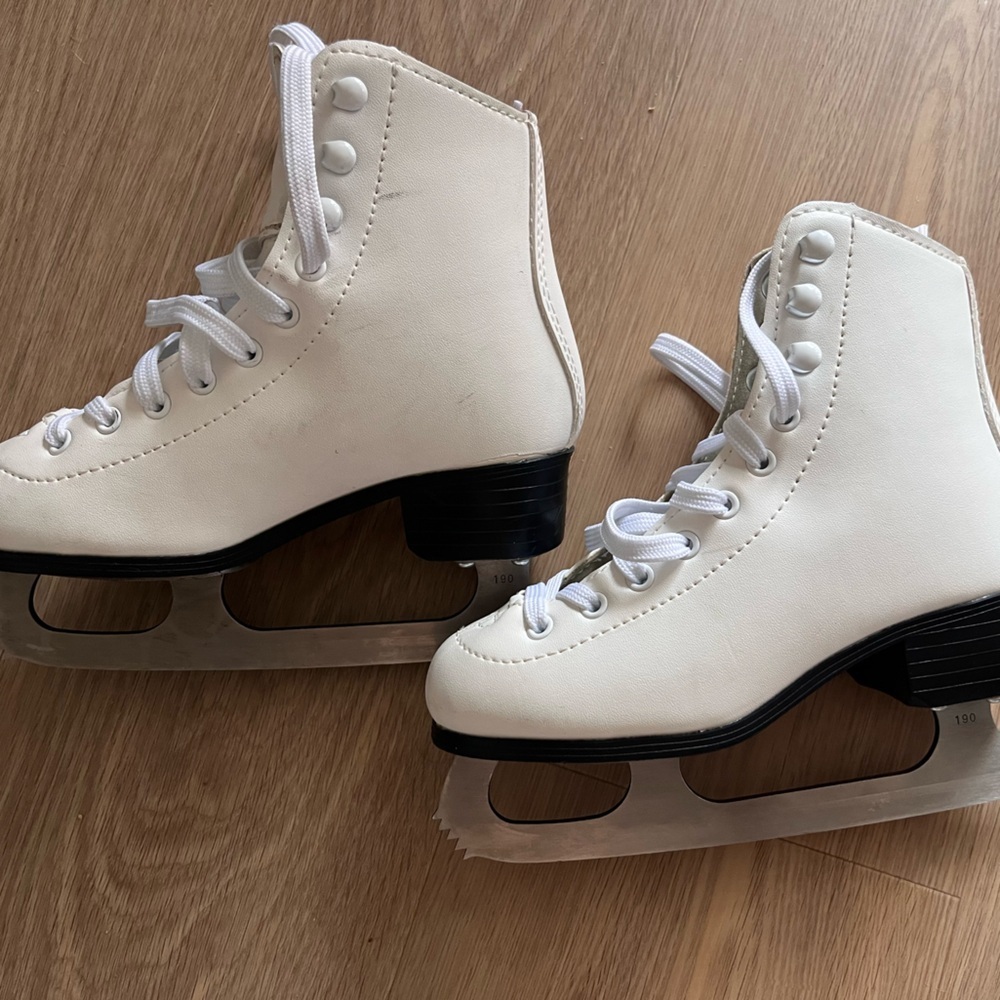 White Kids Figure Ice Skates - Classic Lace-Up Style